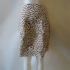 LEGGIADRO COTTON LEOPARD PRINT A-LINE SKIRT SIZE 8
